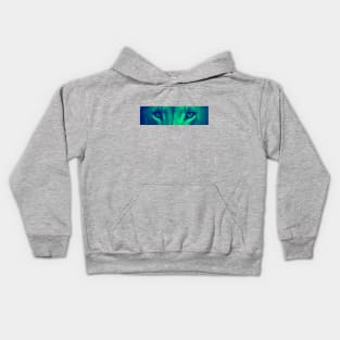 Lion Eyes (Turquoise) Kids Hoodie